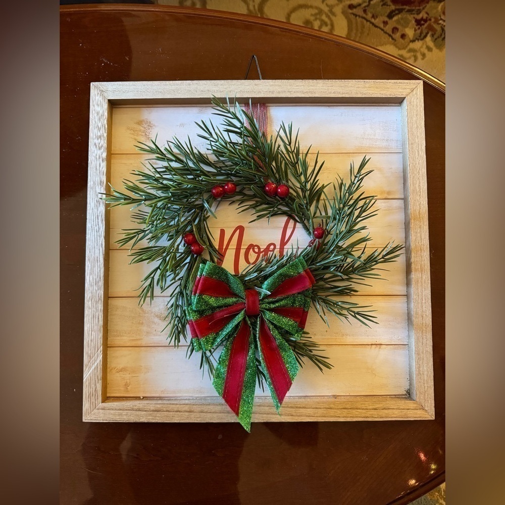 New Noel Christmas Picture 15” x 15” Holiday Farmhouse Decor